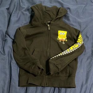 Vans black SpongeBob zip-up hoodie size 5